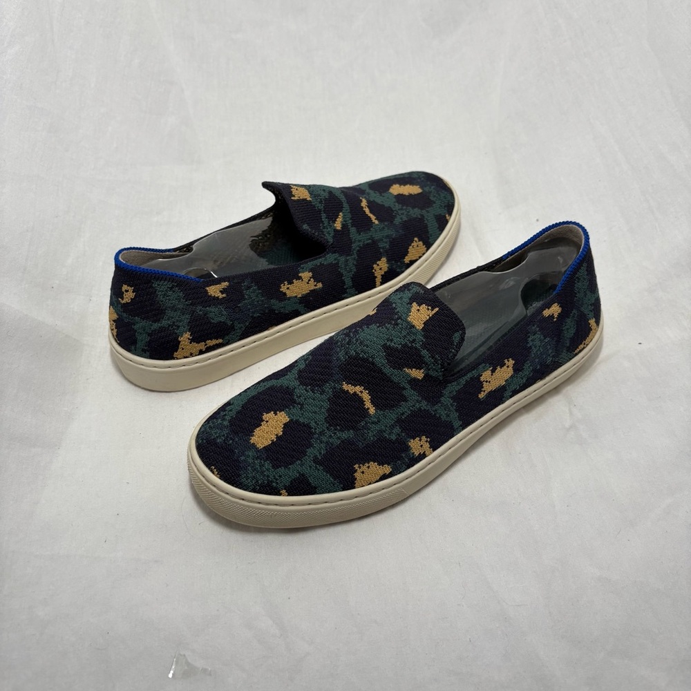 Rothy's The Original Womens Slip On Sneakers Size 7.5 Leopard Animal Print
